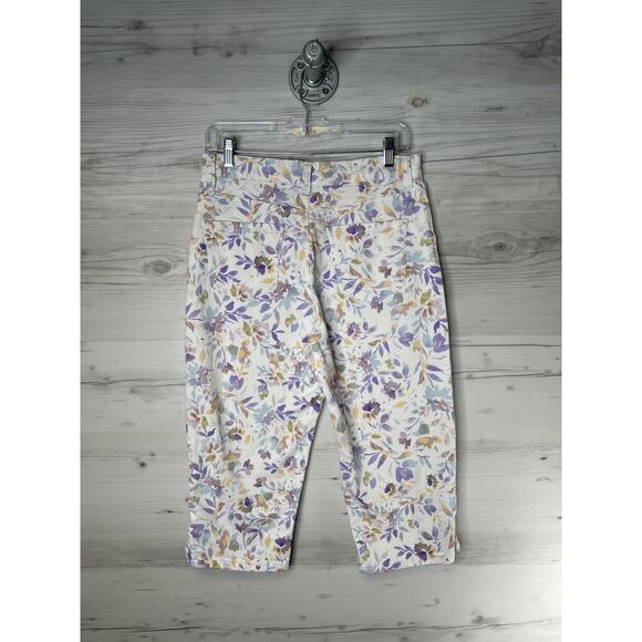 Gloria Vanderbilt Pants Womens 10P Floral Amanda Capri Stretch Denim Petite - Picture 7 of 14